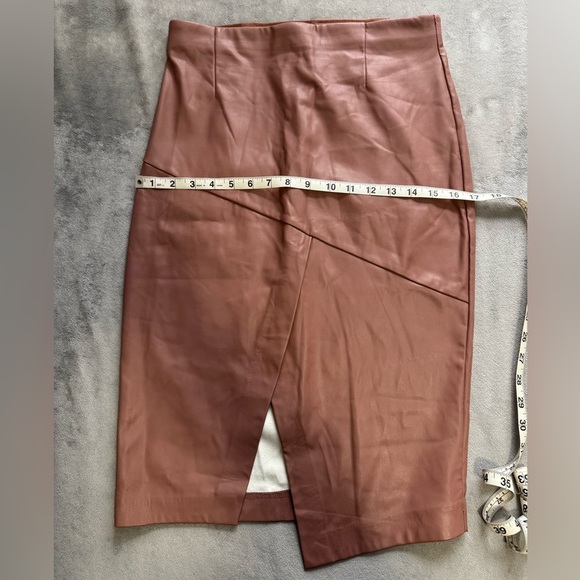 Dynamite Vegan Leather Mini Skirt, Brown, Size M - Picture 7 of 11